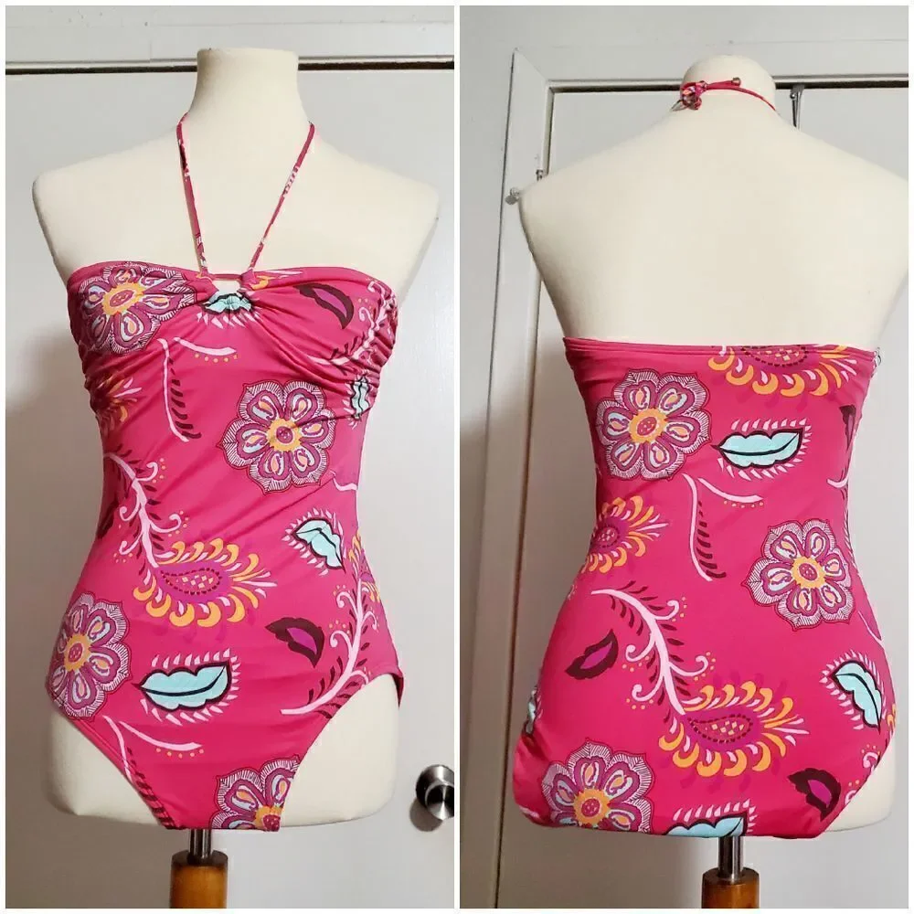GAP Pink Floral One Piece Swimsuit  Size M